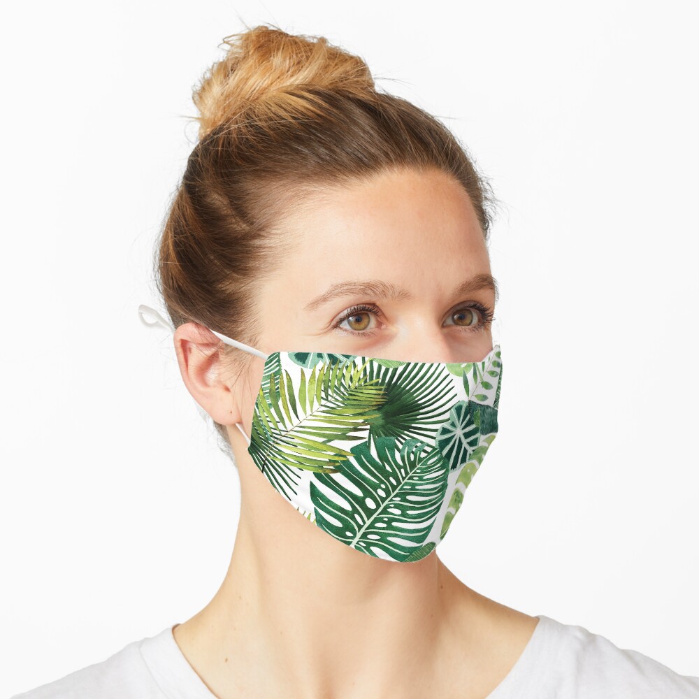 bloom daily planners tropical palm leaves Mask