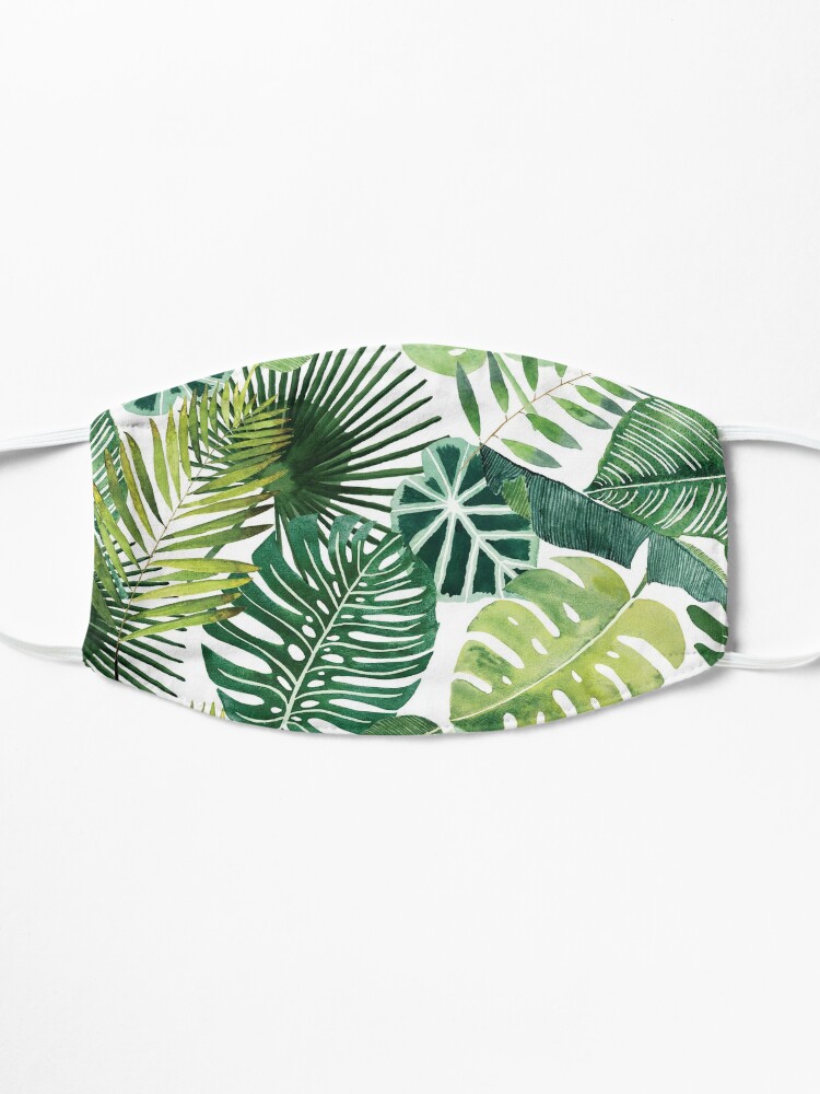 Alternate view of bloom daily planners tropical palm leaves Mask