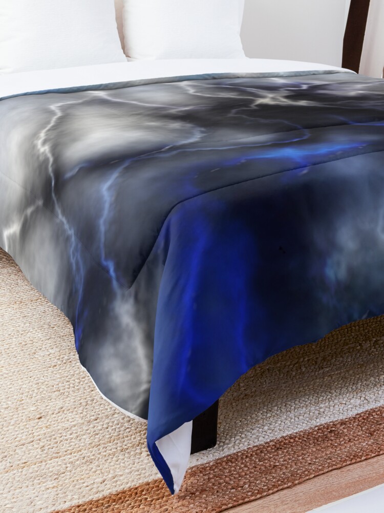 Alternate view of Lightning ride (blue) Comforter