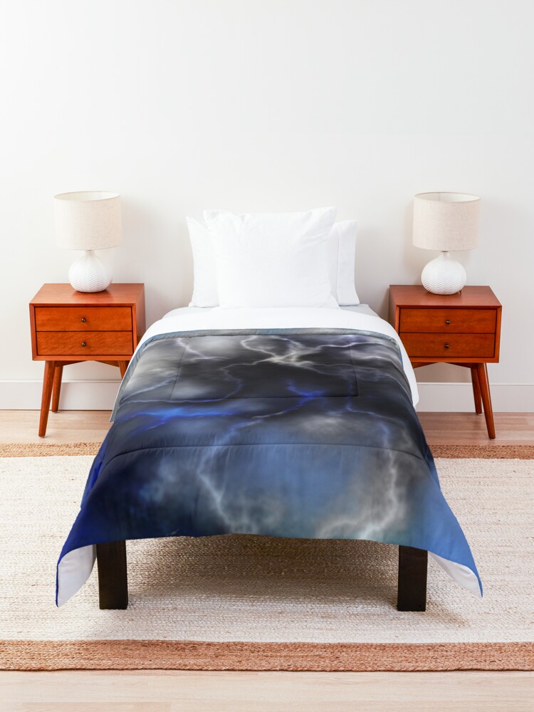 Alternate view of Lightning ride (blue) Comforter