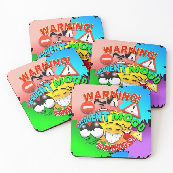 Item preview, Warning Frequent Mood Swings Cartoon Faces designed and sold by BluedarkArt.