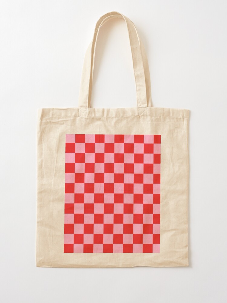 Checkered Pink and Brown  Tote Bag for Sale by lornakay
