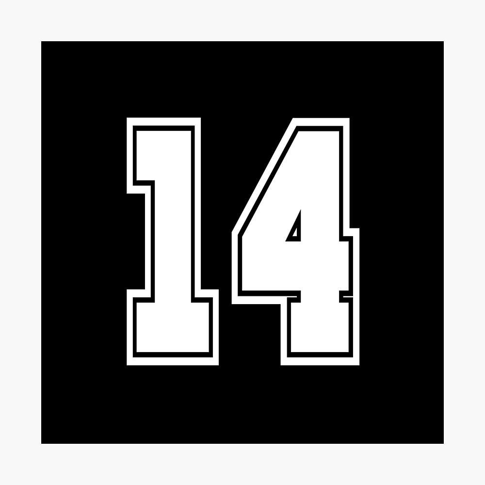 14 number fourteen - soccer sport shirt number Sticker by GeogDesigns