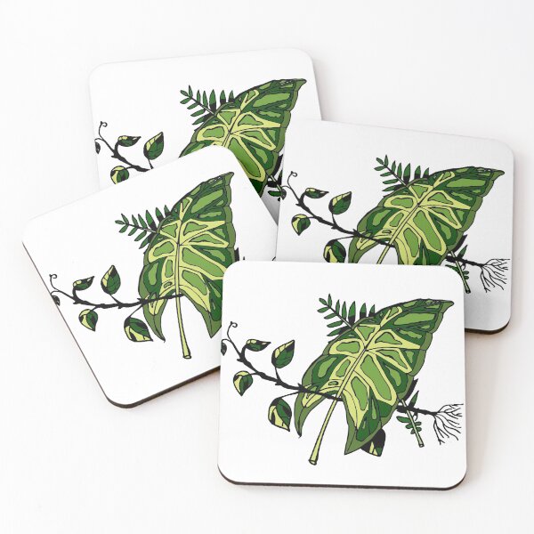Item preview, houseplant leaves Drawing, line art, digital art print designed and sold by LastMinuteLaura.