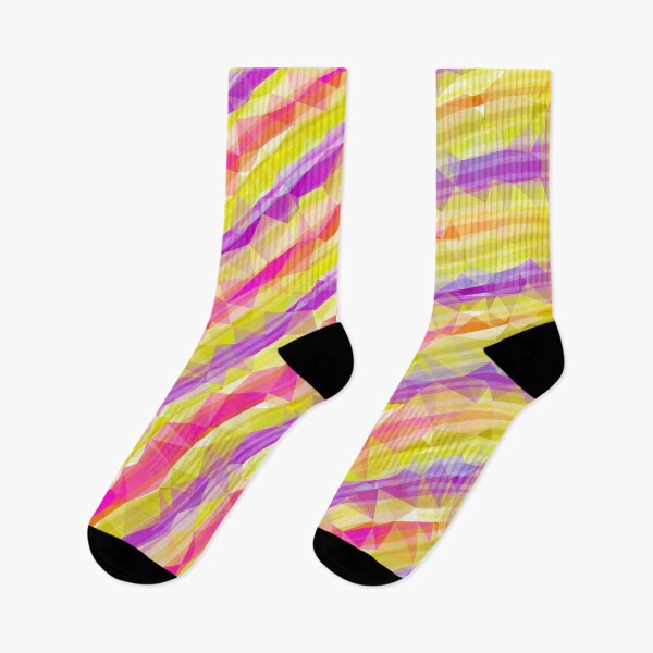 Item preview, psychedelic geometric polygon line pattern in pink purple yellow designed and sold by Mrvell.