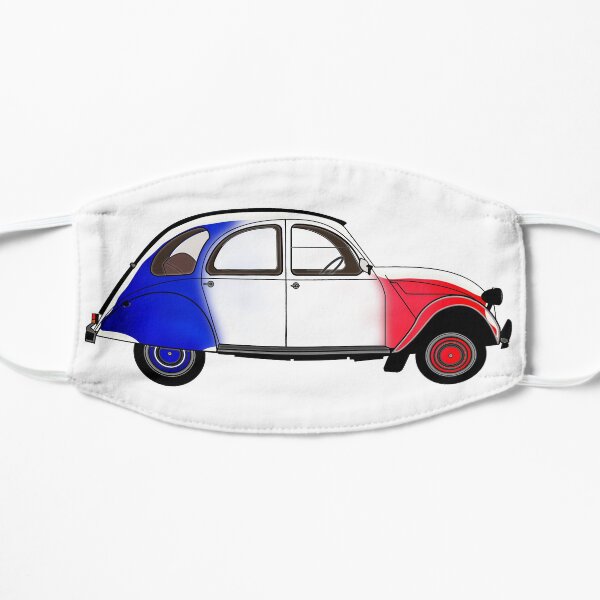 2CV avec les couleurs du drapeau français Masque sans plis