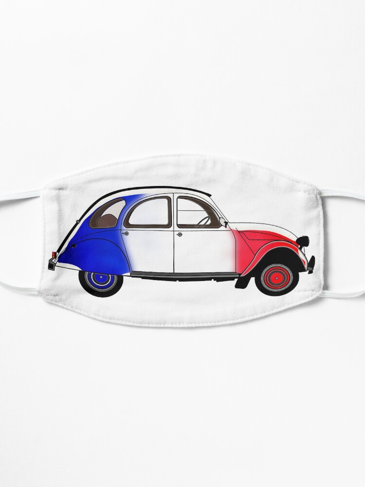 Masque ''2CV avec les couleurs du drapeau français' : autre vue