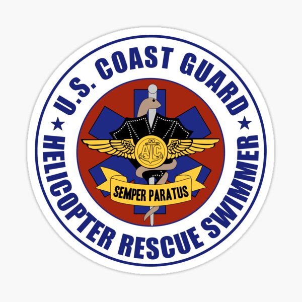 USCG Helicopter Rescue Swimmer patch Sticker