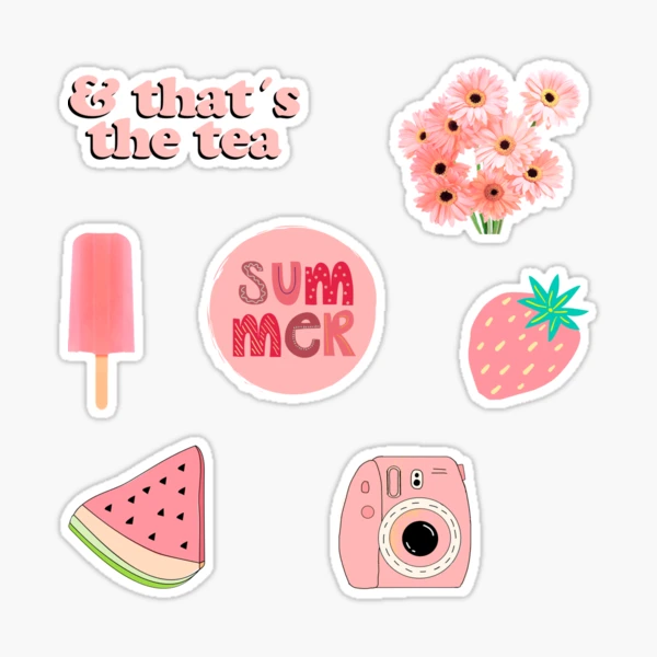 Cute pink Sticker for Sale by OkihanaShop