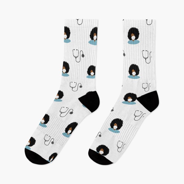 Item preview, Black Nurse With Mask & Stethoscope Pattern designed and sold by blackartmatters.