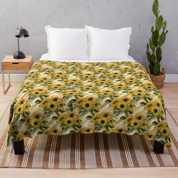 Item preview, Vintage Sunflower Bee Honeybee Design Pattern designed and sold by digitalvintage.