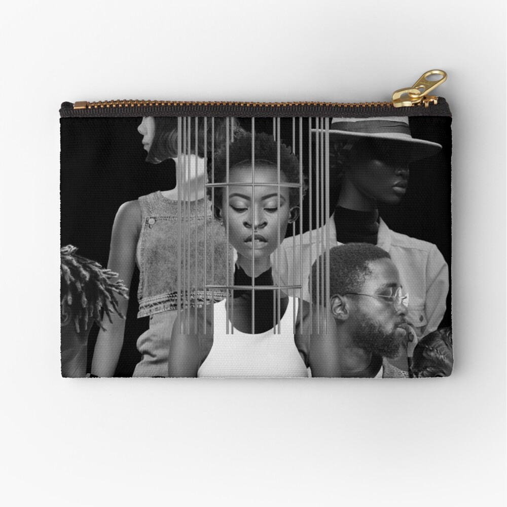 Invisible Loneliness - Lonely, black and white, people, Zipper Pouch