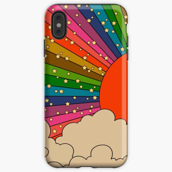 Rainbow 70s sun iPhone Tough Case