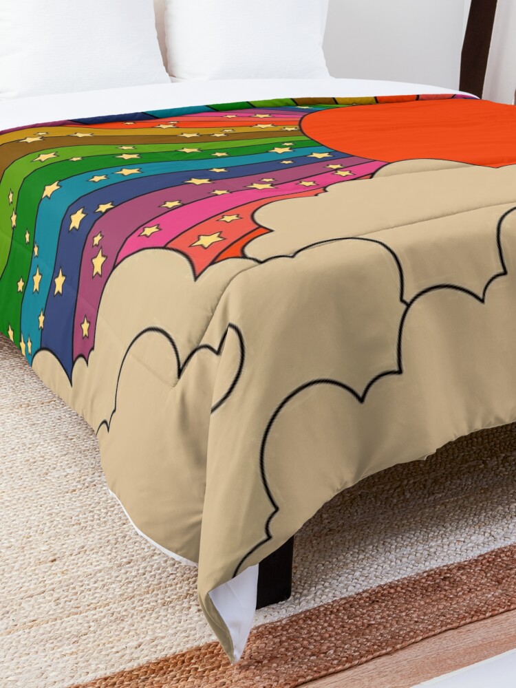 Alternate view of Rainbow 70s sun Comforter