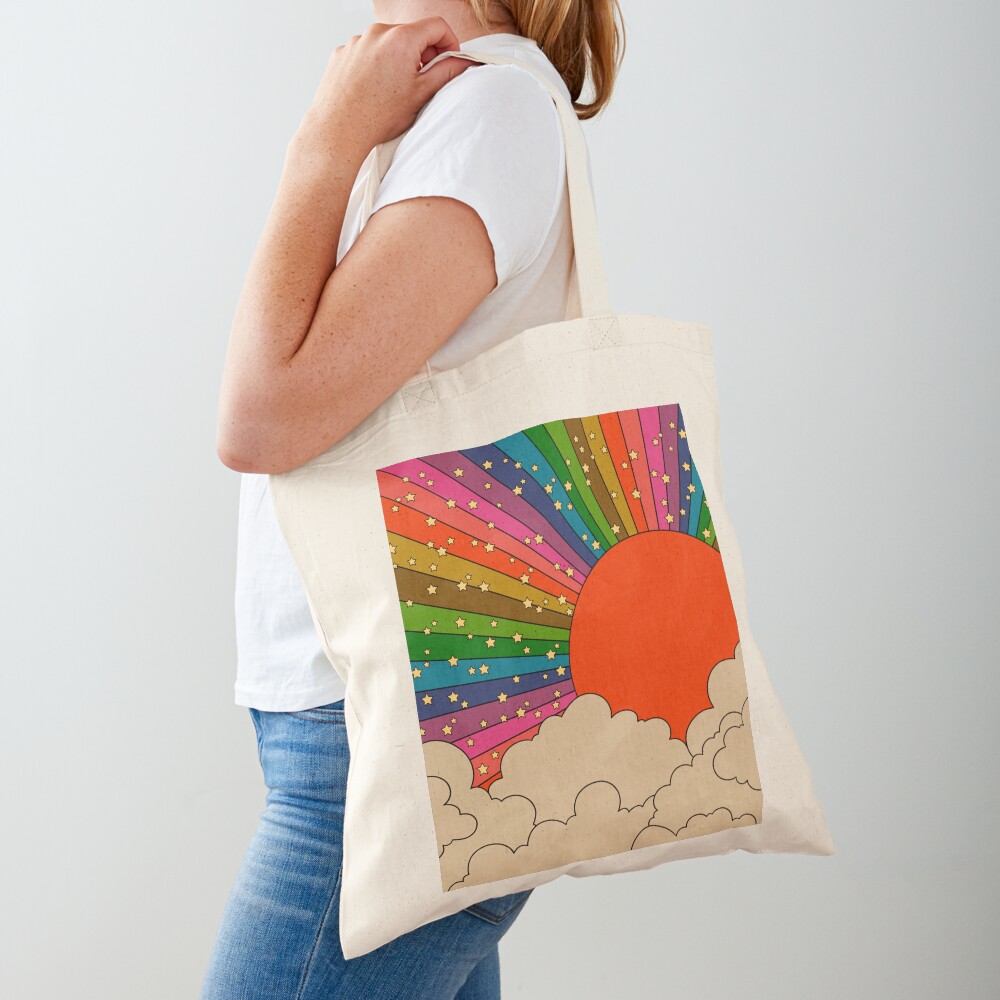 Rainbow 70s sun Tote Bag