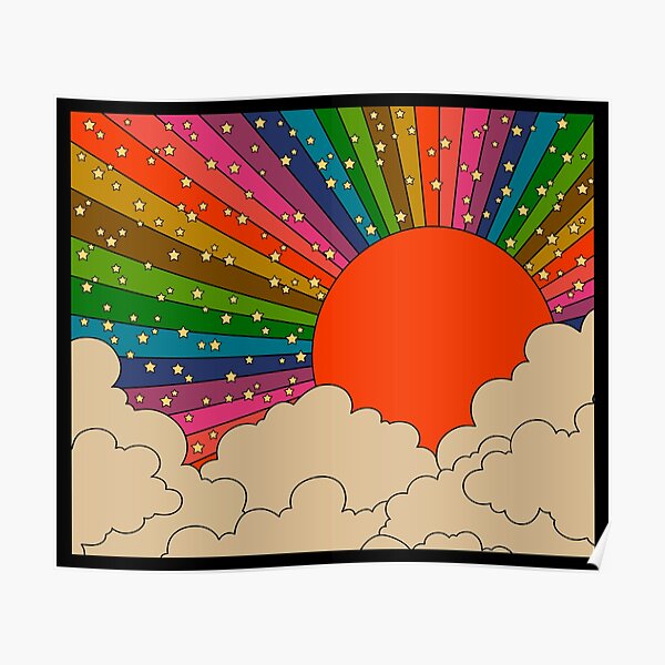 Soleil arc-en-ciel des années 70 Poster