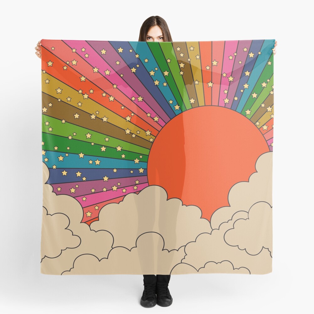 Rainbow 70s sun Scarf