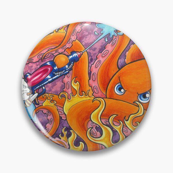 Item preview, Bunny vs Fire Octopus designed and sold by Jes Martin.