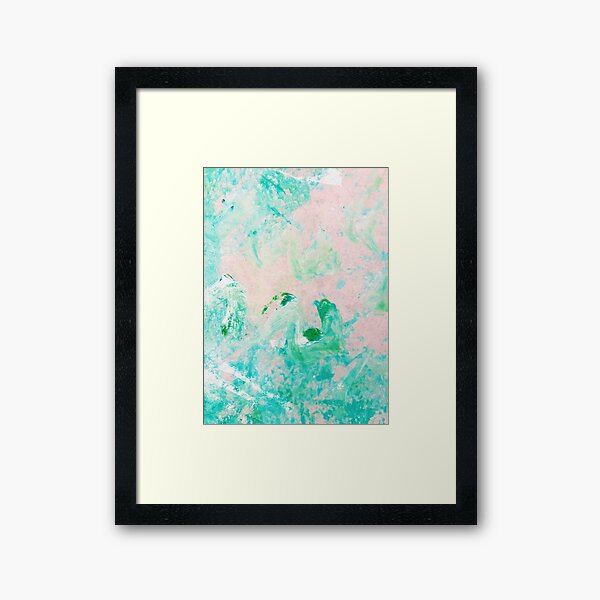 Jade Crystal Acrylic & Ink Framed Art Print