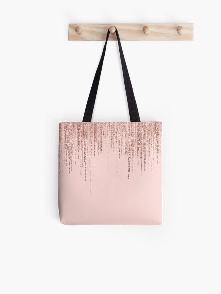 rose gold sparkly bag