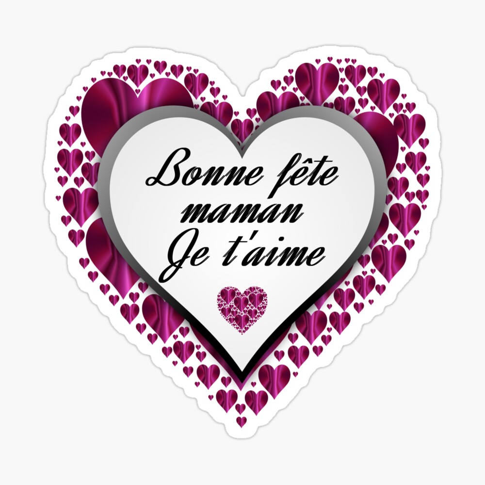 Impression Rigide Bonne Fete Maman Je T Aime Cœur Violet Par Eric1450 Redbubble