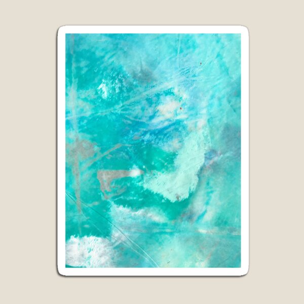 Amazonite Crystal Ink & Acrylic Abstract Print Magnet