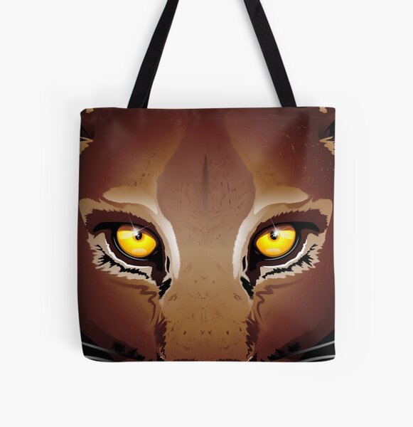 Wild Cat Cougar Eyes All Over Print Tote Bag
