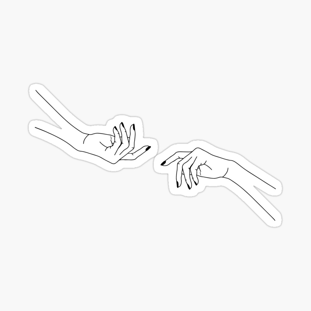 Hand Reaching Minimalist Drawing Poster By Emilyzigo Redbubble