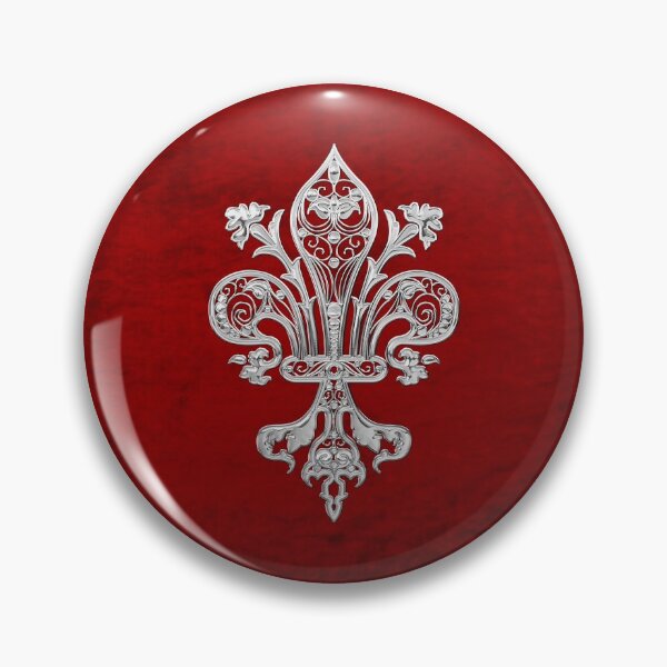 Item preview, Silver Filigree Fleur-de-Lis over Red Velvet designed and sold by Serge Averbukh Art Studio.