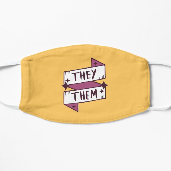 They / Them (Non-binary) in Orange Flat Mask