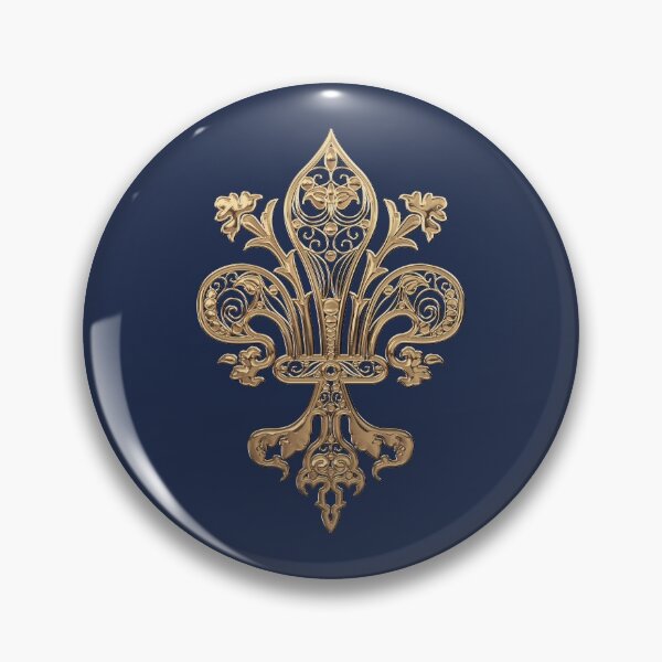 Item preview, Gold Filigree Fleur-de-Lis over Blue Velvet designed and sold by Serge Averbukh Art Studio.