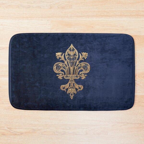 Item preview, Gold Filigree Fleur-de-Lis over Blue Velvet designed and sold by Serge Averbukh Art Studio.