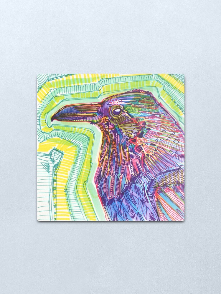 Alternate view of Raven Drawing - 2016 Metal Print