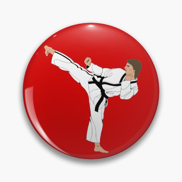 Item preview, Man with black belt doing karate move in red designed and sold by cabgodfrey.