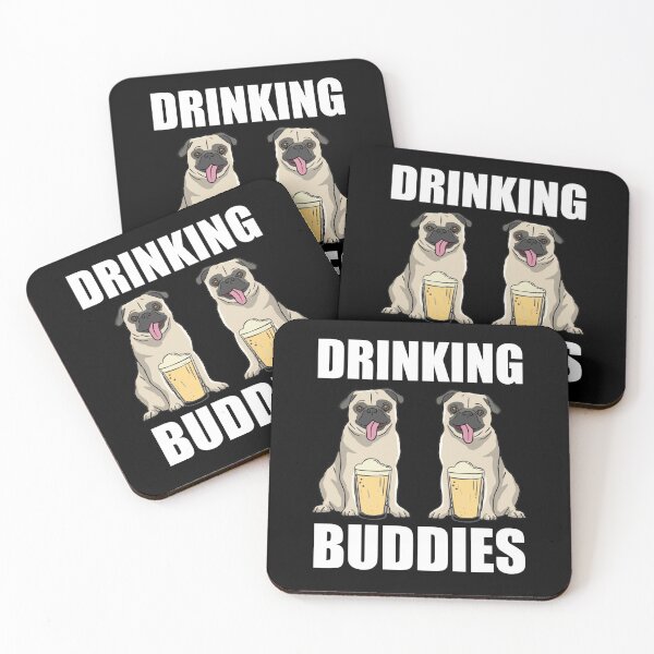 Item preview, Drinking Buddies Funny Pugs Gift designed and sold by brookes88.