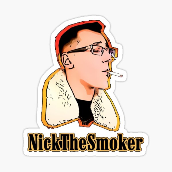 “NickTheSmoker Cartoon (1)” Sticker by aestheticetc | Redbubble