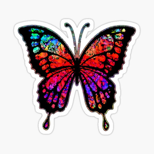 Psychedelic Butterfly Sticker For Sale By Bronzarino Redbubble