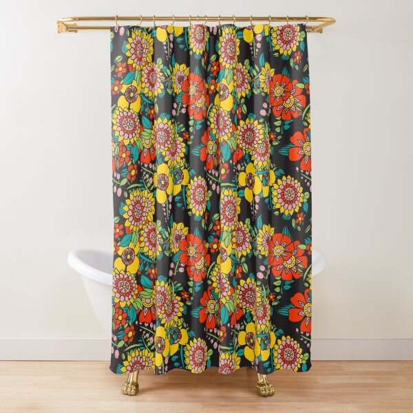 Retro bouquet Shower Curtain