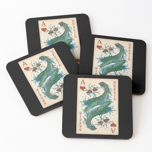 Item preview, Loch Ness Monster Playing Card - Nessie Ace of Hearts Unique Original Artwork Cryptid Gift designed and sold by NatIntrovertSoc.