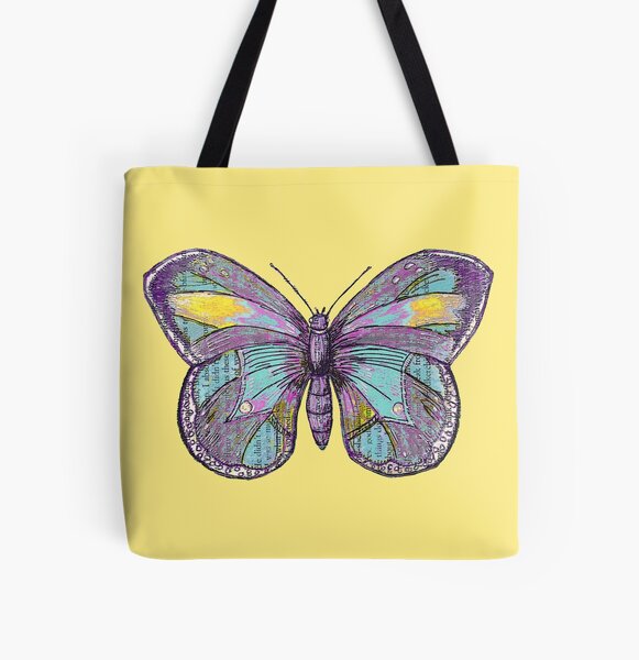 Vintage Butterfly All Over Print Tote Bag