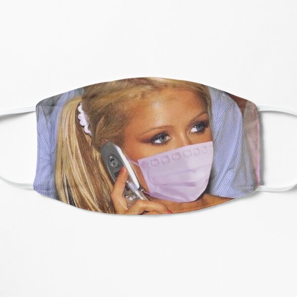 paris hilton in a mask Flat Mask