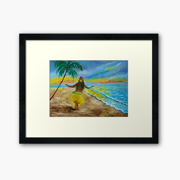 Vista previa del artículo con la obra «Hula Girl en la playa Sunset», diseñado y vendido por jennyleeandjim.