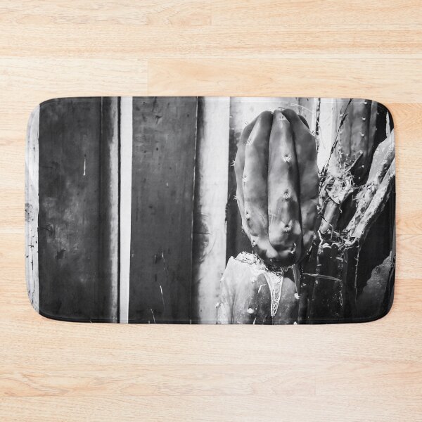 Item preview, cactus with wood wall background in black and white designed and sold by Mrvell.