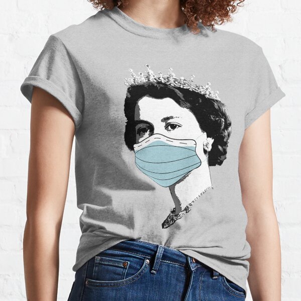 Young Queen Elizabeth in a crown and blue mask Classic T-Shirt