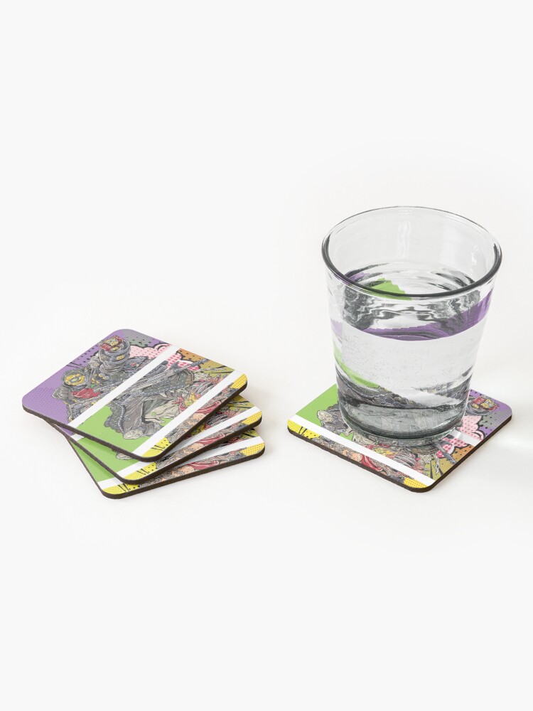 Alternate view of FL4K The Beastmaster with Guard Skag Borderlands 3 Rakk Attack! Pop Up Art Coasters (Set of 4)