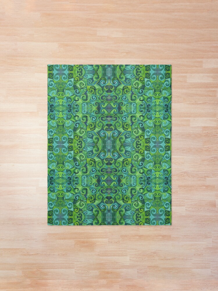 Alternate view of Green Swirls Abstract Painting - 2016 Comforter