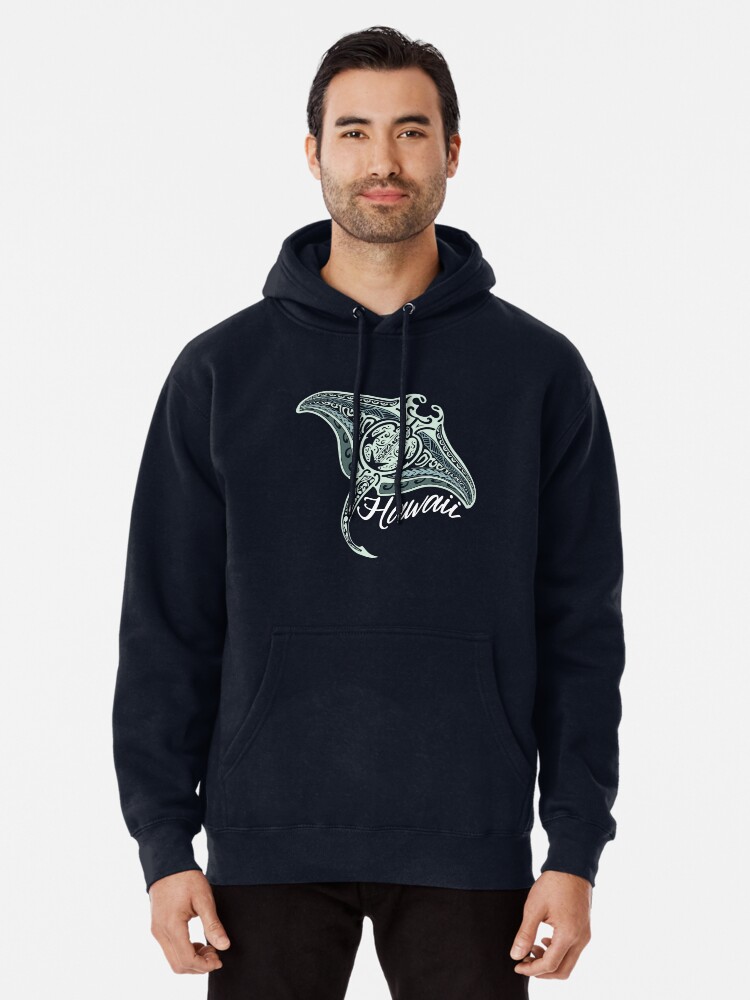 Vintage Hawaiian Manta Ray Pullover Hoodie
