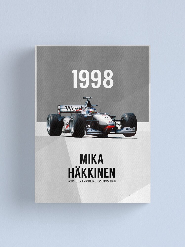Mika Hakkinen F1 World Champion 1998 Canvas Print By Mf1racing Redbubble