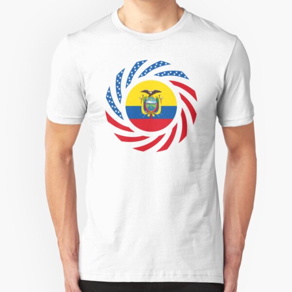 Ecuadorian American Multinational Patriot Flag Series Slim Fit T-Shirt