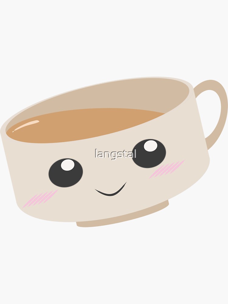 "Cute Anime Teacup" Sticker by langstal Redbubble
